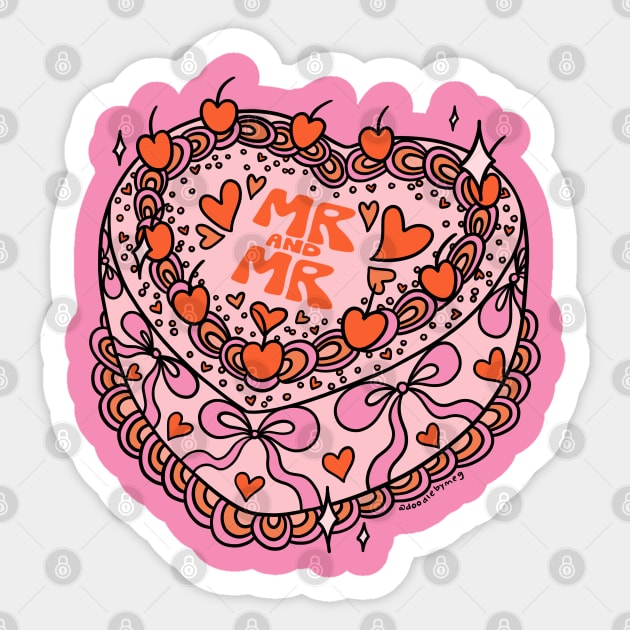 Mr. and Mr. Cake Sticker by Doodle by Meg